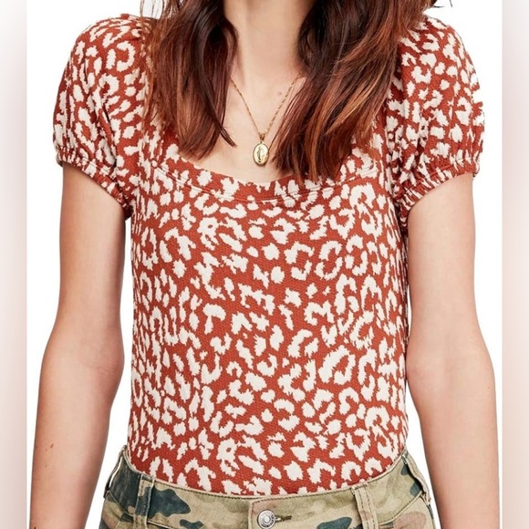 Free People Puff Sleeve Top - Picture 3 of 5